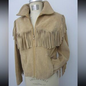 80's Wilson Women's Suede/Leather Fringe Jacket